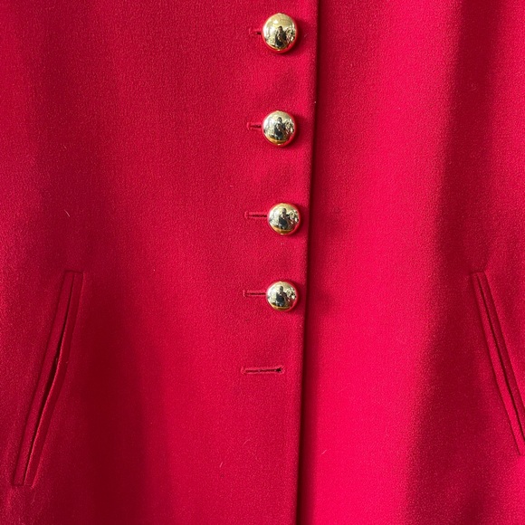 Vintage Christian Dior Red Wool Blazer with Gold Buttons | Christian Dior - Picture 7 of 11